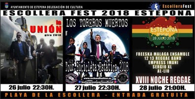 ‘La Unión’, ‘Los Toreros Muertos’ y grupos de reggae protagonizarán el ‘Escollera Fest 2018’ en Estepona