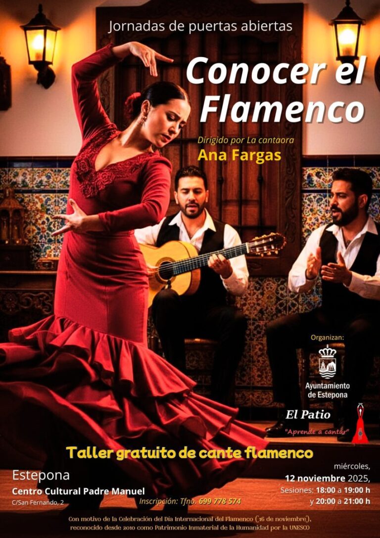 Estepona conmemora el Día Internacional del Flamenco con una jornada de puertas abiertas el 12 de noviembre