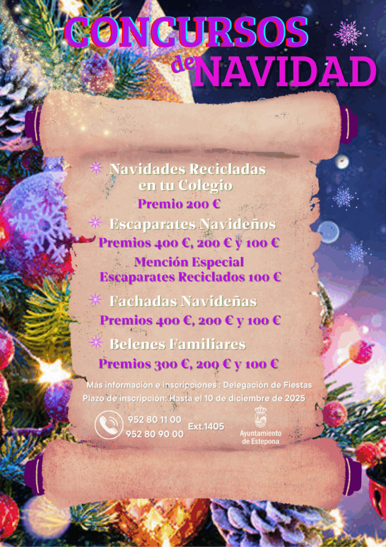 Estepona convoca cuatro certámenes navideños con inscripciones hasta el 10 de diciembre