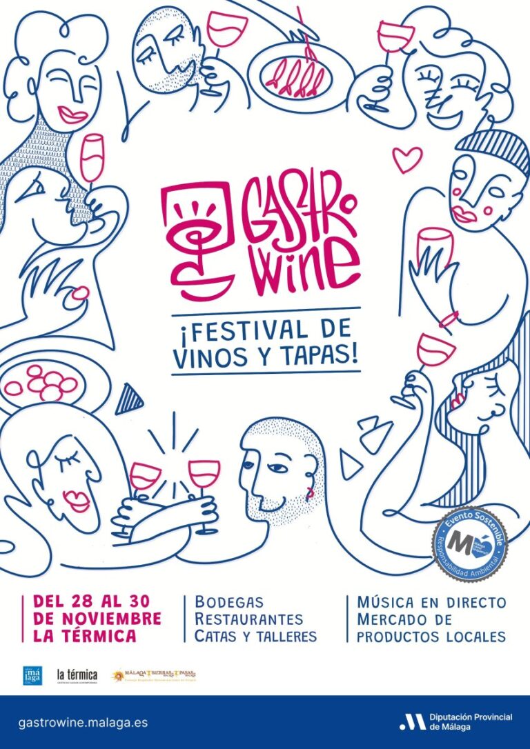 Sabor a Málaga presenta GastroWine en La Térmica con 18 bodegas malagueñas y un programa de actividades gratuitas del 28 al 30 de noviembre