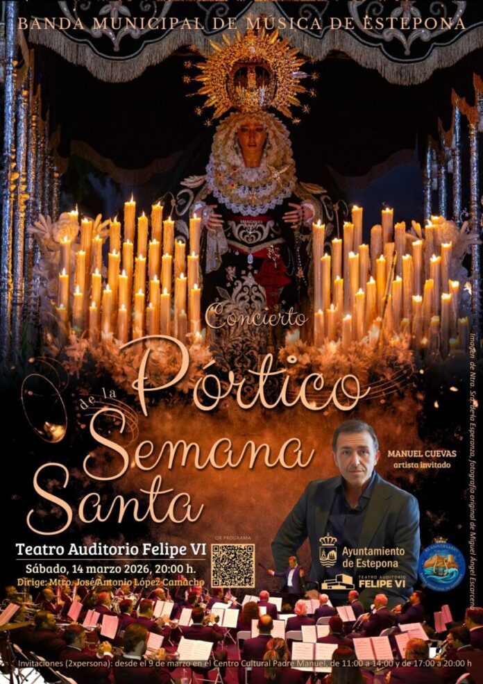 La Banda Municipal de Estepona celebra el sábado 14 de marzo el XV Concierto 'Pórtico de la Semana Santa' con entrada gratuita en el Auditorio Felipe VI