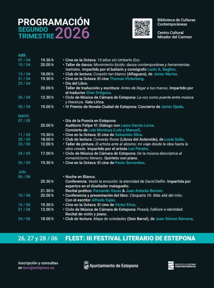 La Biblioteca de Culturas Contemporáneas de Estepona programa una veintena de actividades gratuitas entre abril y junio