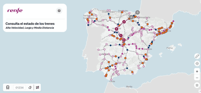 Renfe estrena un visor web para seguir en tiempo real la ubicación de los trenes de Alta Velocidad, Larga y Media Distancia