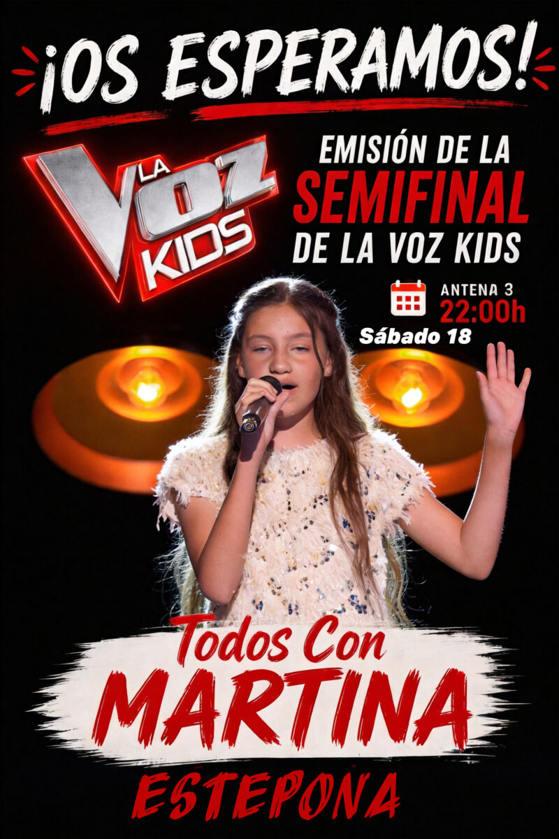 La esteponera Martina se clasifica para las semifinales de La Voz Kids
