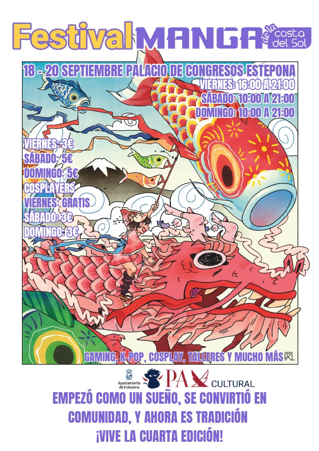 Los aficionados al manga tienen en Estepona tres días de cosplay, videojuegos y cultura japonesa desde el 18 de septiembre