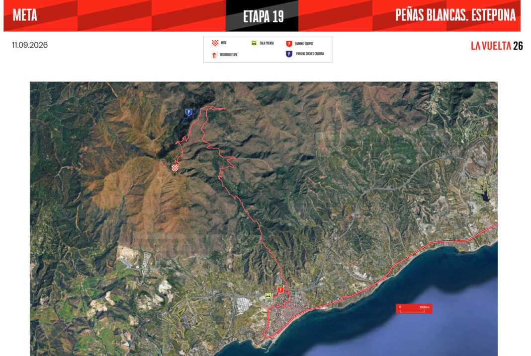 Estepona acoge el 11 de septiembre la llegada de la 19ª etapa de La Vuelta en Peñas Blancas