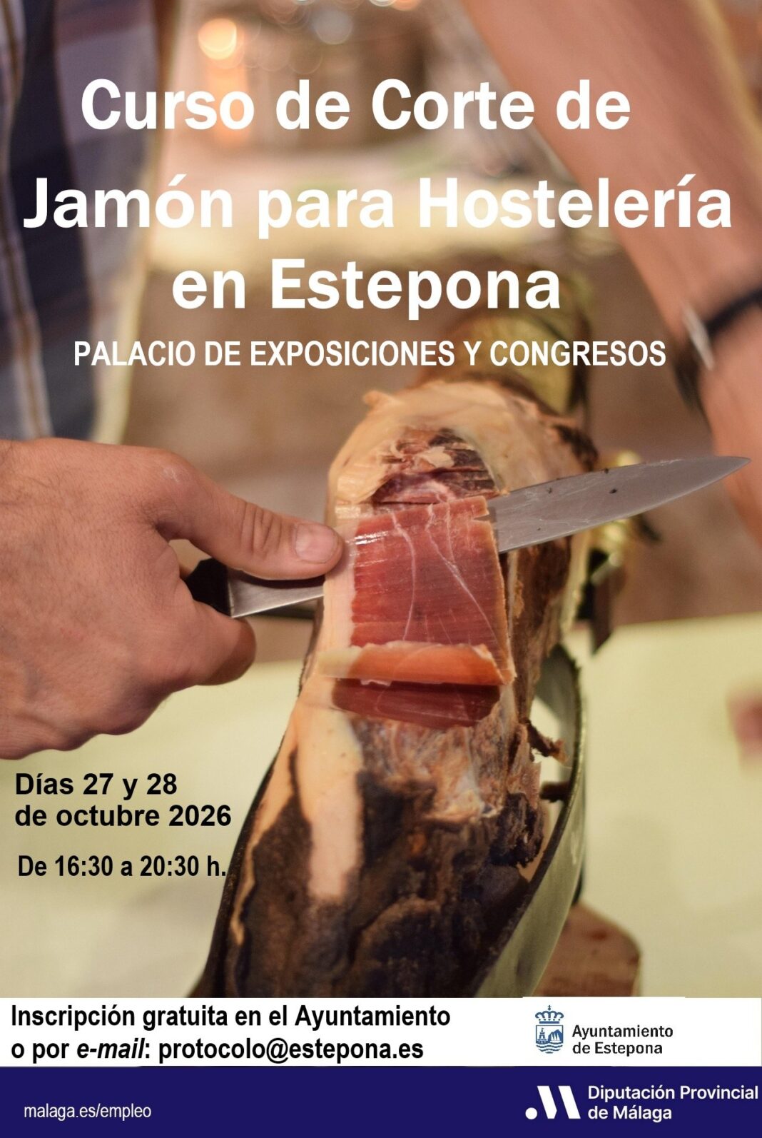 Estepona acoge los días 27 y 28 de octubre un curso de corte de jamón para hostelería
