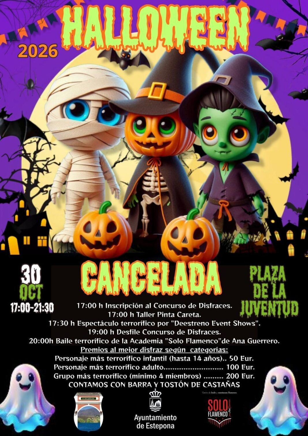 Estepona celebra un Halloween con desfile de disfraces en la plaza de la Juventud de Cancelada el 30 de octubre
