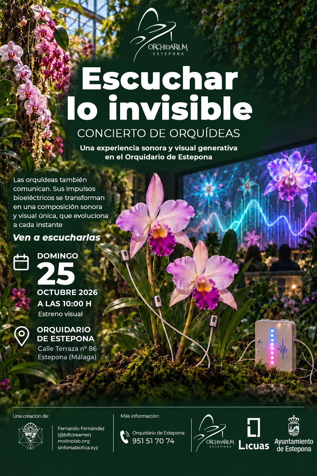 Las orquídeas del Orquidario de Estepona generan música a partir de sus impulsos eléctricos