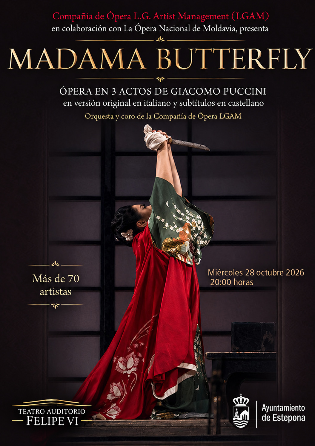 El Teatro Auditorio Felipe VI acoge la ópera Madama Butterfly con la Ópera Nacional de Moldavia